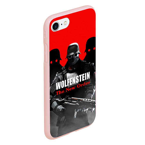 Чехол iPhone 7/8 матовый Wolfenstein: The New Order / 3D-Светло-розовый – фото 2