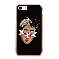 Чехол iPhone 7/8 матовый XXXTentacion Head, цвет: 3D-светло-розовый