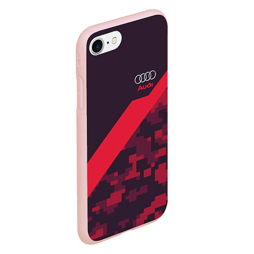 Чехол iPhone 7/8 матовый Audi: Red Pixel / 3D-Светло-розовый – фото 2