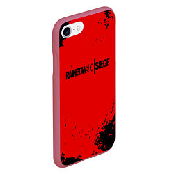 Чехол iPhone 7/8 матовый Rainbow Six Siege: Blood Style, цвет: 3D-малиновый — фото 2
