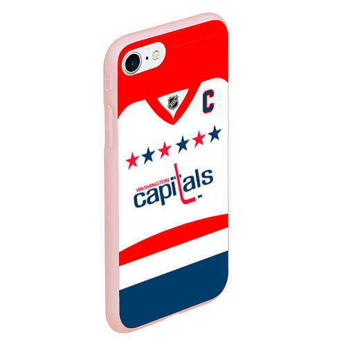 Чехол iPhone 7/8 матовый Washington Capitals: Ovechkin White / 3D-Светло-розовый – фото 2