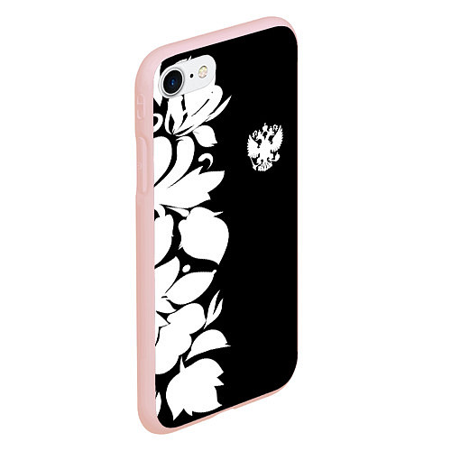 Чехол iPhone 7/8 матовый Russia: B&W Floral / 3D-Светло-розовый – фото 2