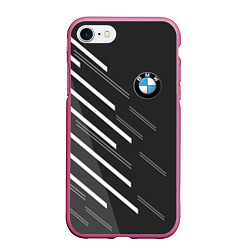 Чехол iPhone 7/8 матовый BMW SPORT, цвет: 3D-малиновый