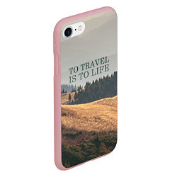 Чехол iPhone 7/8 матовый To Travel is to Life, цвет: 3D-баблгам — фото 2