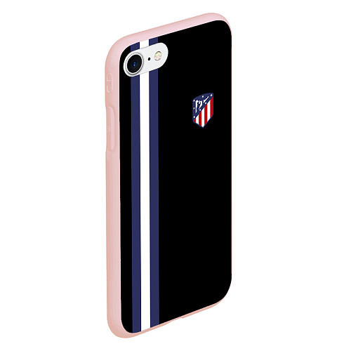 Чехол iPhone 7/8 матовый FC Atletico Madrid: Blue Line / 3D-Светло-розовый – фото 2