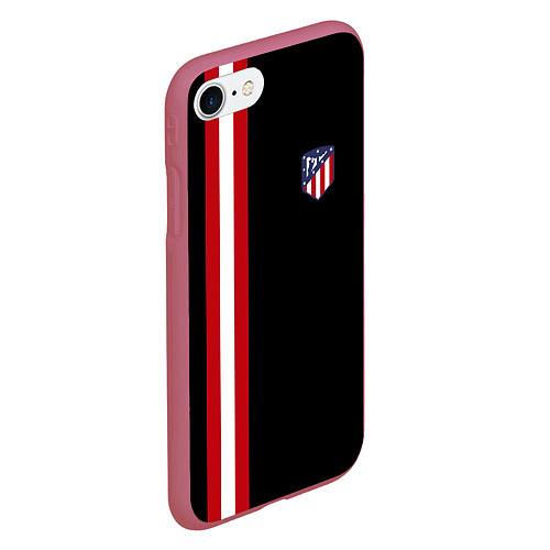 Чехол iPhone 7/8 матовый FC Atletico Madrid: Red Line / 3D-Малиновый – фото 2
