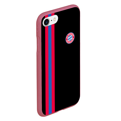 Чехол iPhone 7/8 матовый FC Bayern Munchen: Pink Line / 3D-Малиновый – фото 2