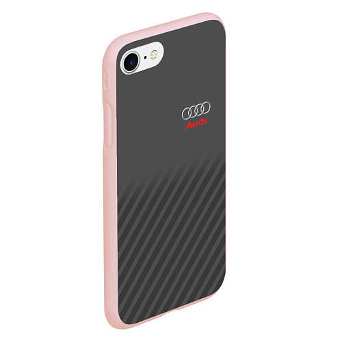 Чехол iPhone 7/8 матовый Audi: Grey Sport Line / 3D-Светло-розовый – фото 2
