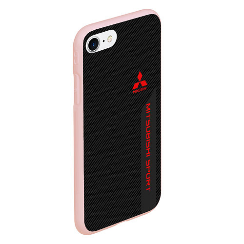 Чехол iPhone 7/8 матовый Mitsubishi: Sport Line / 3D-Светло-розовый – фото 2