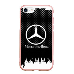 Чехол iPhone 7/8 матовый Mercedes-Benz: Black Side, цвет: 3D-светло-розовый