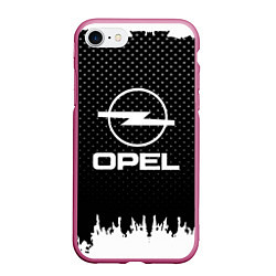 Чехол iPhone 7/8 матовый Opel: Black Side, цвет: 3D-малиновый