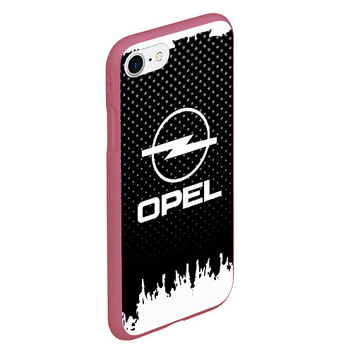 Чехол iPhone 7/8 матовый Opel: Black Side / 3D-Малиновый – фото 2