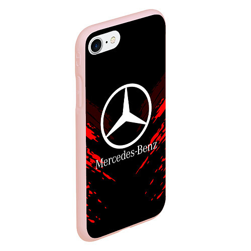 Чехол iPhone 7/8 матовый Mercedes-Benz: Red Anger / 3D-Светло-розовый – фото 2