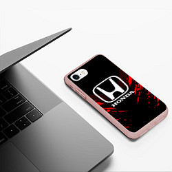 Чехол iPhone 7/8 матовый Honda: Red Anger, цвет: 3D-светло-розовый — фото 2