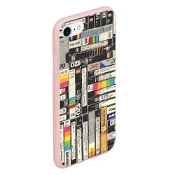Чехол iPhone 7/8 матовый VHS-кассеты, цвет: 3D-светло-розовый — фото 2