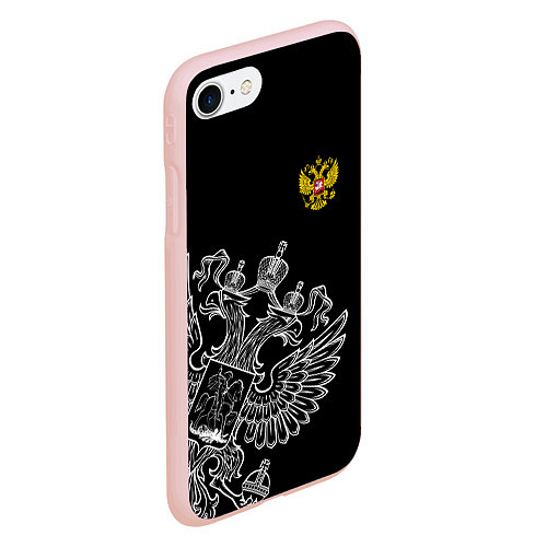 Чехол iPhone 7/8 матовый Russia: Black Edition / 3D-Светло-розовый – фото 2