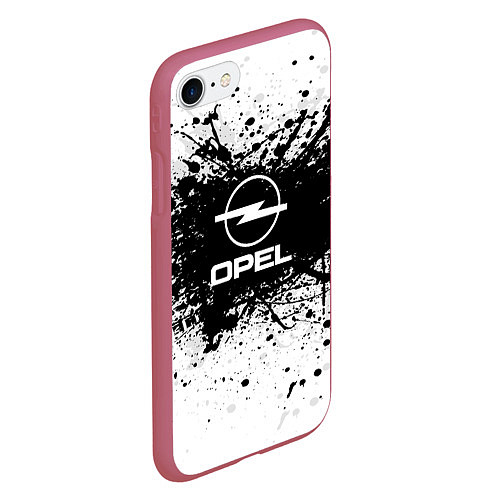 Чехол iPhone 7/8 матовый Opel: Black Spray / 3D-Малиновый – фото 2