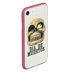 Чехол iPhone 7/8 матовый Dia de muertos, цвет: 3D-малиновый — фото 2