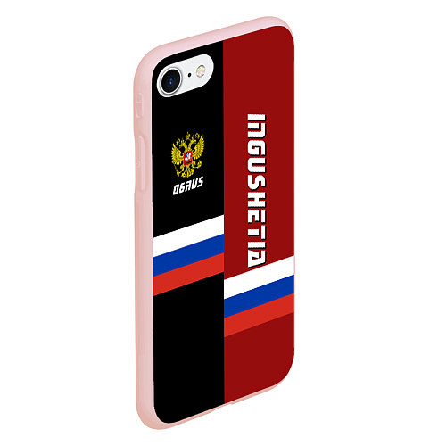 Чехол iPhone 7/8 матовый Ingushetia, Russia / 3D-Светло-розовый – фото 2
