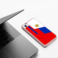 Чехол iPhone 7/8 матовый Russia: Geometry Tricolor, цвет: 3D-светло-розовый — фото 2