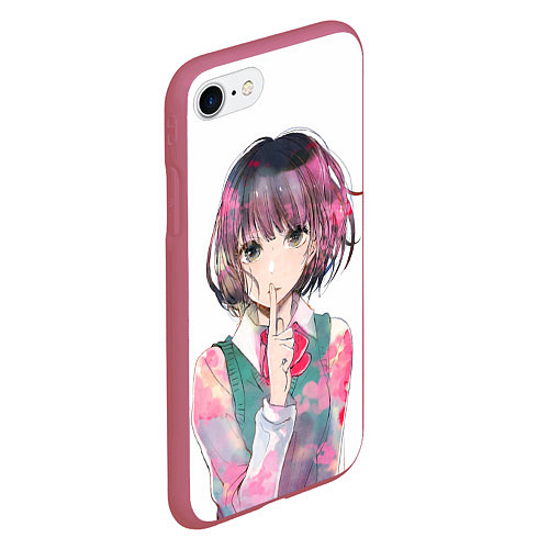 Чехол iPhone 7/8 матовый Kuzu no Honkai / 3D-Малиновый – фото 2