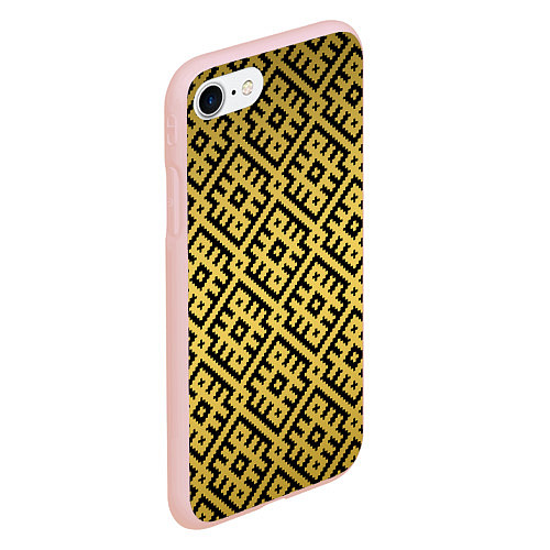 Чехол iPhone 7/8 матовый Обережная вышивка / 3D-Светло-розовый – фото 2