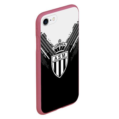 Чехол iPhone 7/8 матовый FC Monaco: Black Style / 3D-Малиновый – фото 2