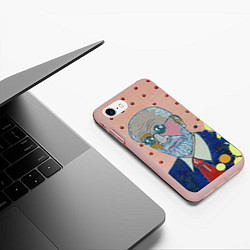 Чехол iPhone 7/8 матовый Зигмунд Фрейд, цвет: 3D-светло-розовый — фото 2