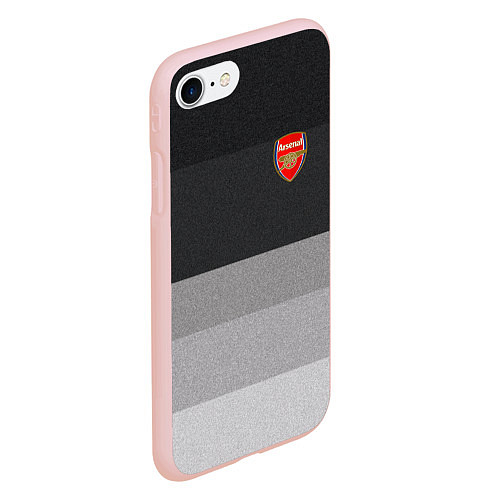 Чехол iPhone 7/8 матовый ФК Арсенал: Серый стиль / 3D-Светло-розовый – фото 2