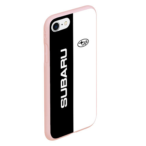 Чехол iPhone 7/8 матовый Subaru B&W / 3D-Светло-розовый – фото 2
