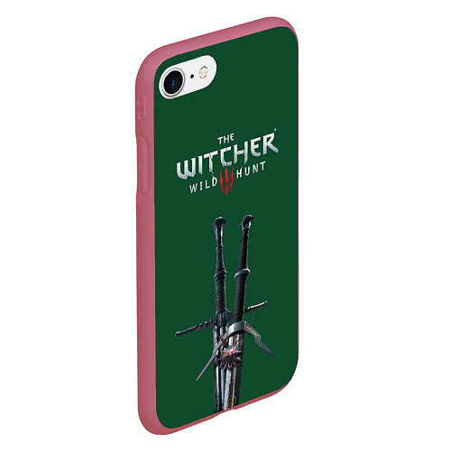 Чехол iPhone 7/8 матовый The Witcher: Wild Hunt / 3D-Малиновый – фото 2