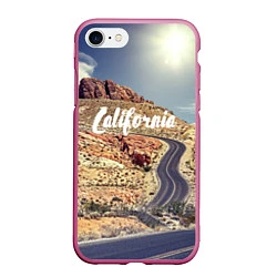Чехол iPhone 7/8 матовый California Way, цвет: 3D-малиновый