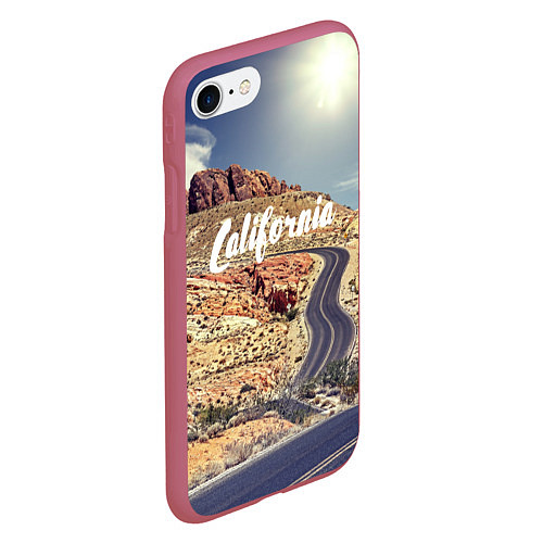 Чехол iPhone 7/8 матовый California Way / 3D-Малиновый – фото 2
