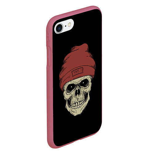 Чехол iPhone 7/8 матовый Street Skull / 3D-Малиновый – фото 2