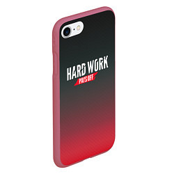 Чехол iPhone 7/8 матовый Hard Work Pays Off: Red, цвет: 3D-малиновый — фото 2