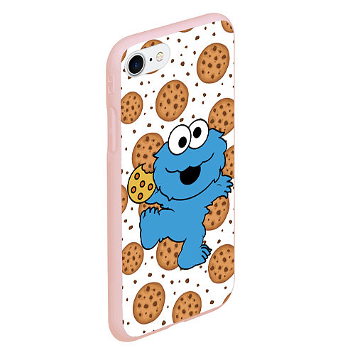 Чехол iPhone 7/8 матовый Cookie Monster / 3D-Светло-розовый – фото 2