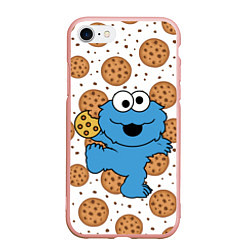 Чехол iPhone 7/8 матовый Cookie Monster, цвет: 3D-светло-розовый