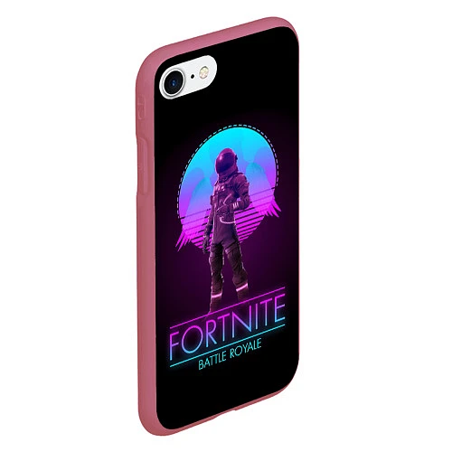 Чехол iPhone 7/8 матовый Fortnite: Retro Battle Royale / 3D-Малиновый – фото 2
