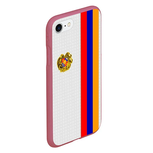 Чехол iPhone 7/8 матовый I Love Armenia / 3D-Малиновый – фото 2