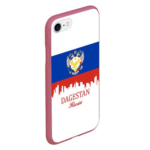 Чехол iPhone 7/8 матовый Dagestan: Russia / 3D-Малиновый – фото 2