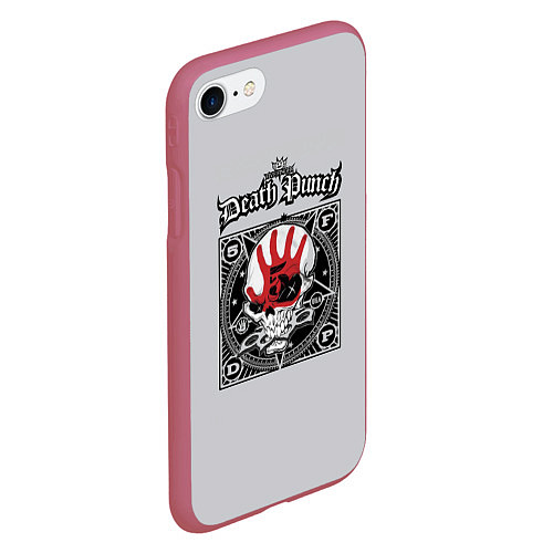 Чехол iPhone 7/8 матовый Death Punch / 3D-Малиновый – фото 2