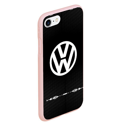 Чехол iPhone 7/8 матовый Volkswagen: Black Abstract / 3D-Светло-розовый – фото 2