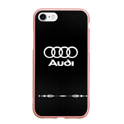 Чехол iPhone 7/8 матовый Audi: Black Abstract, цвет: 3D-светло-розовый