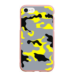 Чехол iPhone 7/8 матовый Yellow & Grey Camouflage
