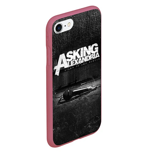 Чехол iPhone 7/8 матовый Asking Alexandria: Black Micro / 3D-Малиновый – фото 2