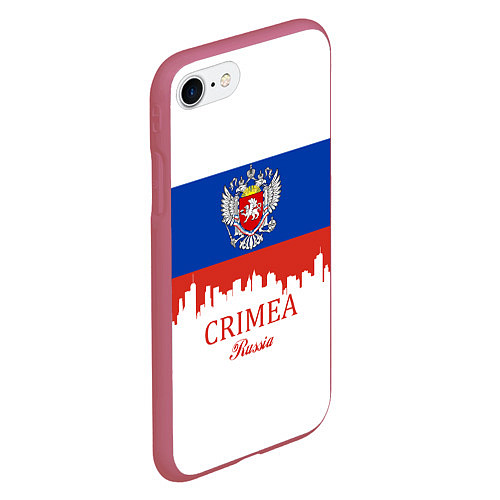 Чехол iPhone 7/8 матовый Crimea, Russia / 3D-Малиновый – фото 2