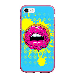 Чехол iPhone 7/8 матовый Donut Lips, цвет: 3D-малиновый