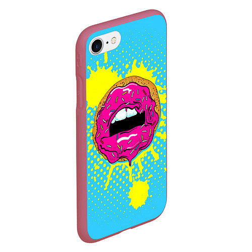 Чехол iPhone 7/8 матовый Donut Lips / 3D-Малиновый – фото 2