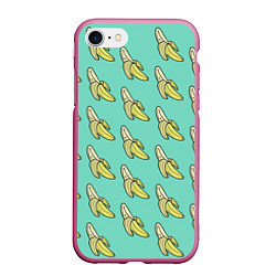 Чехол iPhone 7/8 матовый Любитель бананов, цвет: 3D-малиновый