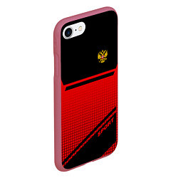 Чехол iPhone 7/8 матовый Russia: Red Sport, цвет: 3D-малиновый — фото 2